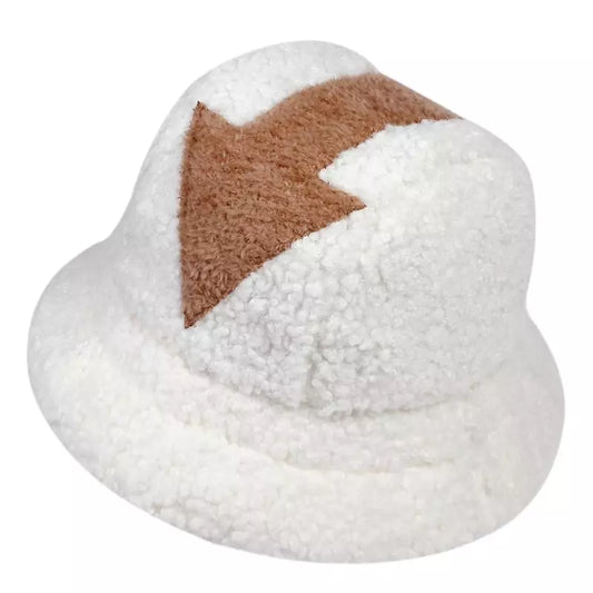 Lamb wool hat winter warm Fishing Caps Faux Fur Arrow Symbol Printed Bucket Hat Men Women tide Flat Top Hats
