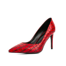 Load image into Gallery viewer, Pointy Thin High-heeled Shoes Elegant Sexy Plaid Shallow Mouth
