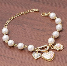 Load image into Gallery viewer, Unlimited Bangle Bracelets Charm Heart Flower Simulated Pearl Crystal D Word Beaded Bracelet For Women Jewelry
