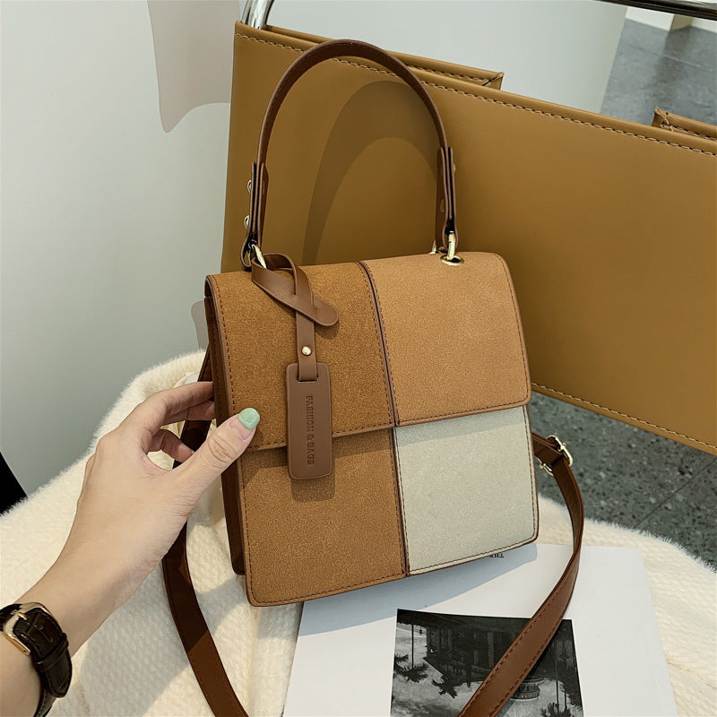 Trendy Fashion Ladies Handbag Bag Stitching Square Shoulder Messenger Bag