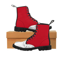 Load image into Gallery viewer, Women&#39;s Red and White Canvas Boots
