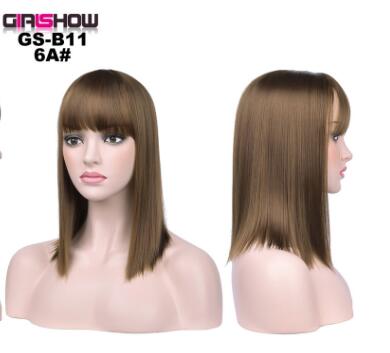 women Bob Wig With Bangs Short Straight Wigs party Synthetic Hair Heat Resistant Fiber fake hair Halloween Perucas