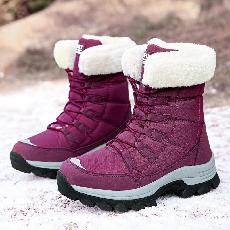 Women's winter plush warm cotton shoes, oversized cotton shoes, snow boots,