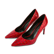 Load image into Gallery viewer, Pointy Thin High-heeled Shoes Elegant Sexy Plaid Shallow Mouth
