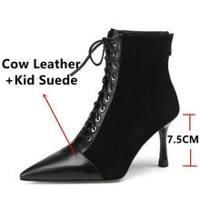 Load image into Gallery viewer, Mature Elegant Women Ankle Boots Pointed Toe Thin High Heels Female
