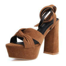 Load image into Gallery viewer, New Round Toe High Chunky Heel Ankle Strap Ladies Sandals

