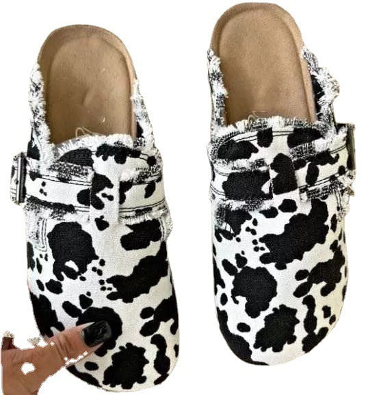 New Casual Large Women's Half Slippers Loafer Shoes