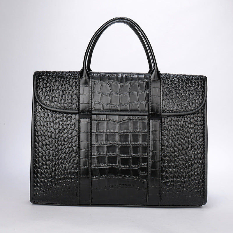 Pattern Leather Briefcase Laptop Bag Men's Leather Business Bag
