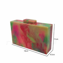 Load image into Gallery viewer, Mixed Color Marble Grain Acrylic Dinner Bag Fashion Dream Ink Painting Handbag Fashion Dress Bag
