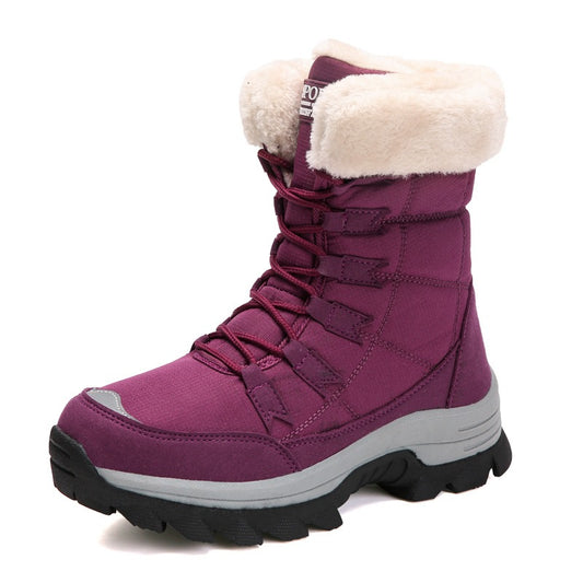Women's winter plush warm cotton shoes, oversized cotton shoes, snow boots,