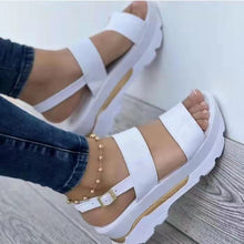 Load image into Gallery viewer, Summer New Large Size Women&#39;s Shoes Letter  Wedge Sandals
