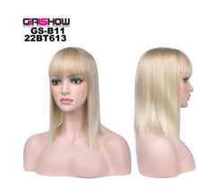 Load image into Gallery viewer, women Bob Wig With Bangs Short Straight Wigs party Synthetic Hair Heat Resistant Fiber fake hair Halloween Perucas
