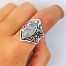 Load image into Gallery viewer, Vintage Silver Big Stone Ring for Women Fashion Bohemian Boho Jewelry
