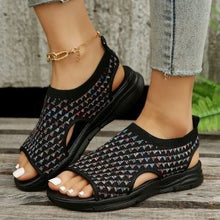 Load image into Gallery viewer, Oversized Women&#39;s Shoes In Europe and America, Breathable Flying Woven Fish Mouth Thick Sole Casual Sports Sandals In Summer
