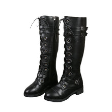 Load image into Gallery viewer, New oversized knight boots for women in autumn and winter, new round head rivet belt
