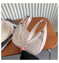 Load image into Gallery viewer, Summer Straw Woven Bag Women&#39;s New Trendy FrenchLace Flower Woven Bag

