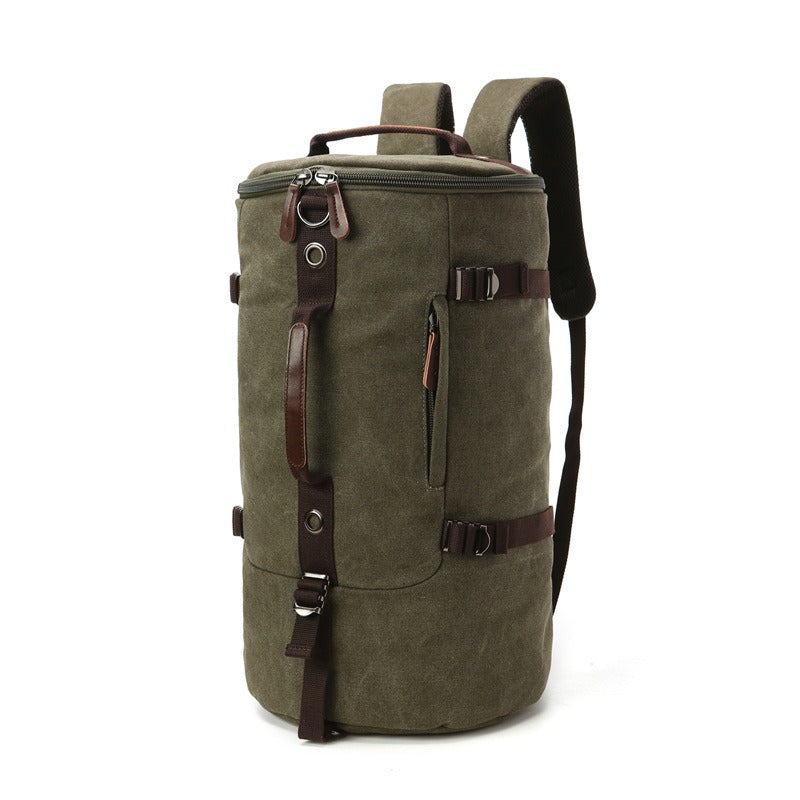 Men Travel Backpack Male Canvas Luggage Duffel Cylinder Bag Mountaineering Hiking Backpack For Men