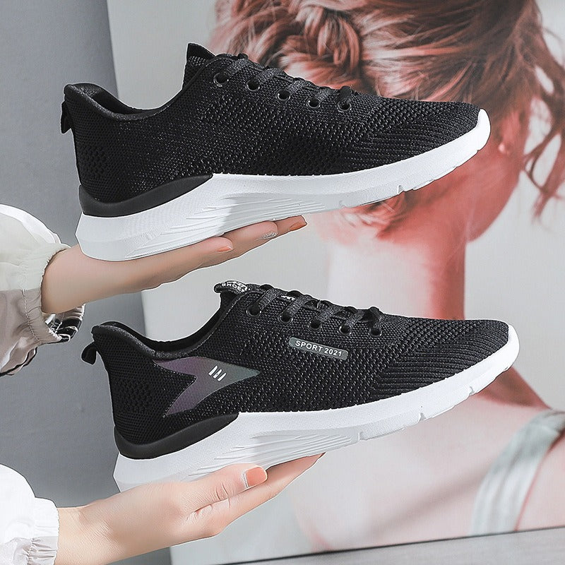 Women's Flying Woven Sneakers New Breathable Casual Shoes Fashion