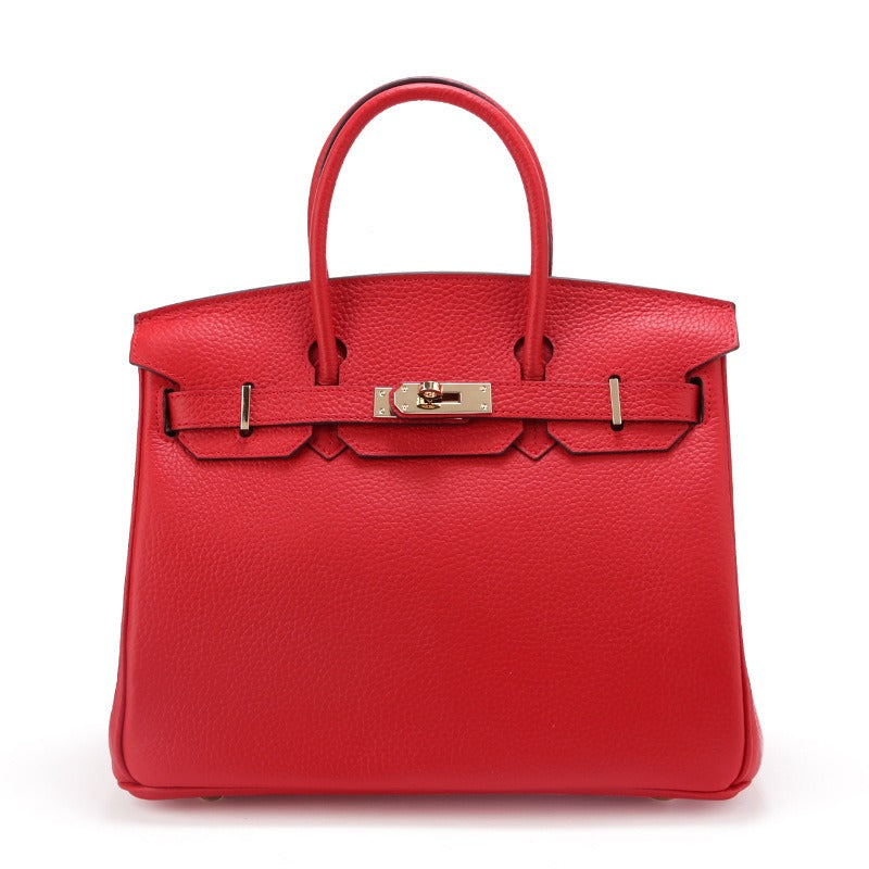 New leather female baotou layer cowhide fashion lychee pattern bag women's handbag shoulder bag
