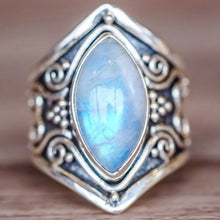 Load image into Gallery viewer, Vintage Silver Big Stone Ring for Women Fashion Bohemian Boho Jewelry
