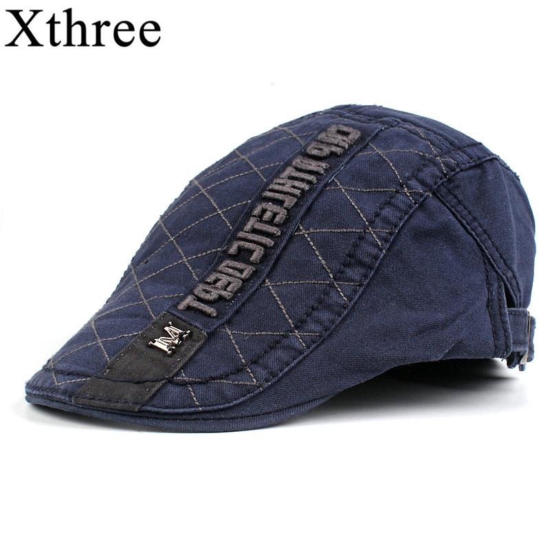 Xthree newsboy Cap Cotton Berets casquette Hats for  Visors Sun hat Gorras Planas  Adjustable
