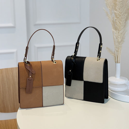 Trendy Fashion Ladies Handbag Bag Stitching Square Shoulder Messenger Bag