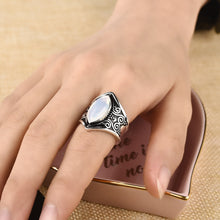 Load image into Gallery viewer, Vintage Silver Big Stone Ring for Women Fashion Bohemian Boho Jewelry
