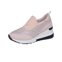 Load image into Gallery viewer, Large slope heel shoes for women in spring, new rhinestone inner height increasing shoes, high heels, lazy shoes, casual sports shoes for women
