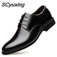 Load image into Gallery viewer, Office Business Dress Leather Flats Man Split Leather Wedding Shoes
