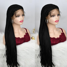 Load image into Gallery viewer, Full Density Micro Box Braids  13x4 Lace Front Wig With Baby Hair
