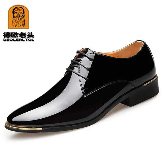 Men's Quality Patent LeatherWhite Wedding Shoes