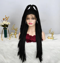 Load image into Gallery viewer, Full Density Micro Box Braids  13x4 Lace Front Wig With Baby Hair
