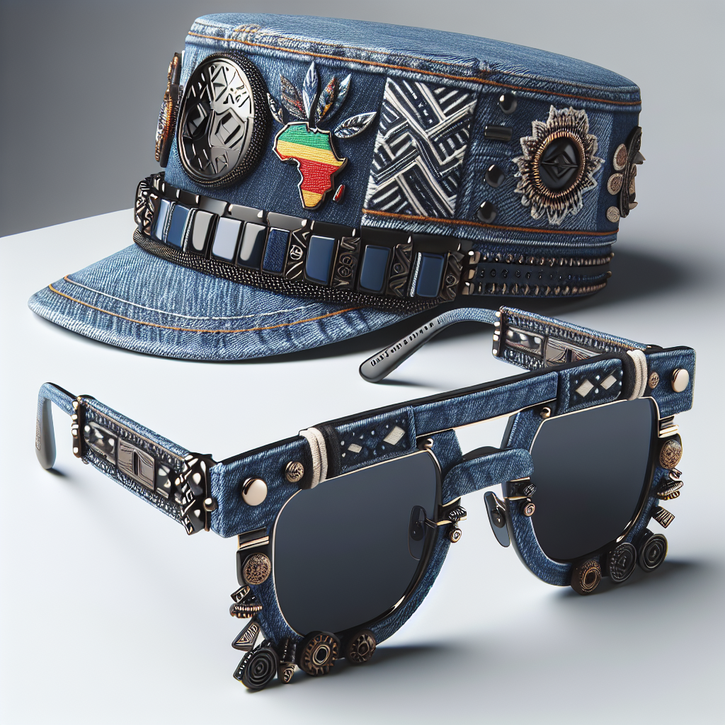 R&R Denim Hat and Sunglass Set