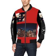 Load image into Gallery viewer, Men&#39;s All Over Print Red Bomber Jacket
